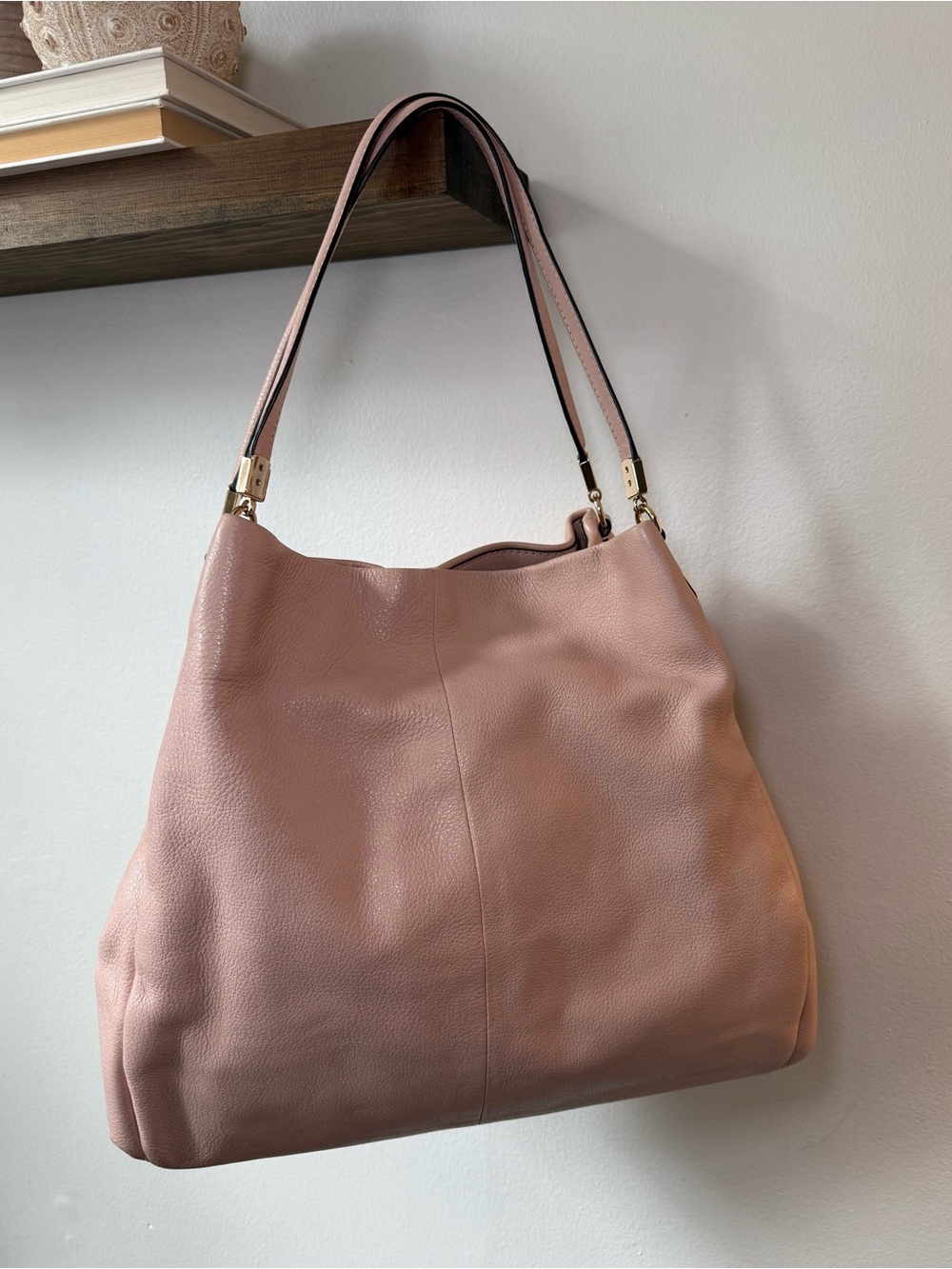 Coach Madison Phoebe Pebbled Leather Bag Baby Pink